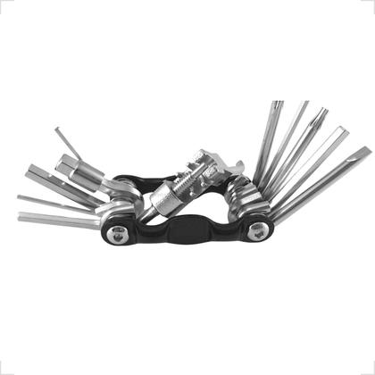 Imagem de Chave Canivete 12 Funções Com Extrator Corrente Kit Ferramentas Bike MTB