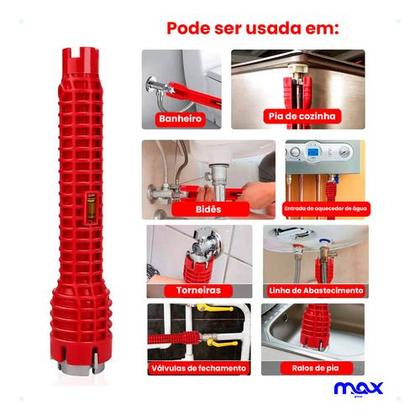 Imagem de Chave Caño Wester Multiuso Reparo Torneira Aquecedor De Difícil Acesso