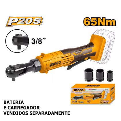 Imagem de Chave Catraca  3/8  à Bateria 20V  Sem Bateria e Carregador Super Ingco
