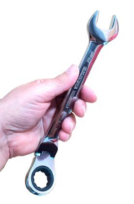 Imagem de Chave Catraca Combinada Boca 19mm Cabeça Móvel Aço Cromo Pró