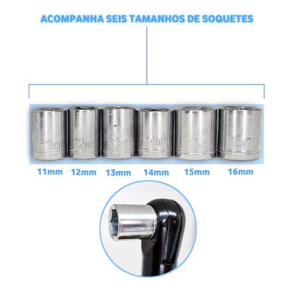 Imagem de Chave Catraca Elétrica 2 Bateria 110 220 Maleta C/ Soquetes