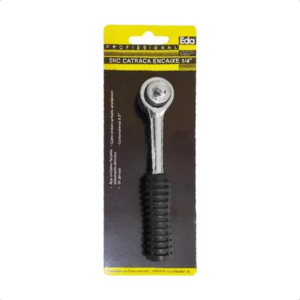 Imagem de Chave Catraca Para Soquete 1/4 Cabo Emborrachado Reversível