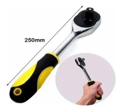 Imagem de Chave Catraca Reversível Encaiche 1/2 Soquetes Aço Cromo Vanádio Mecânico NF