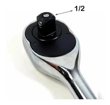 Imagem de Chave Catraca Reversível Encaiche 1/2 Soquetes Aço Cromo Vanádio Mecânico NF