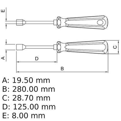 Imagem de Chave com cabo tipo canhão 10 mm aço cromo vanádio