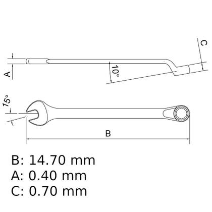 Imagem de Chave combinada 9 mm aço cromo vanádio