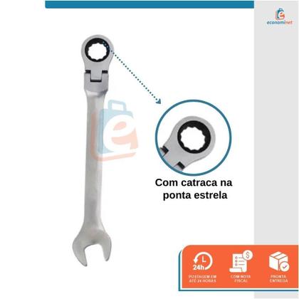 Imagem de Chave Combinada Articulada Com Catraca Starfer 10Mm