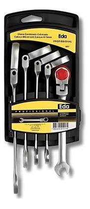 Imagem de Chave Combinada C/ 5 Pçs 8-14mm Catrac. C/cabeça Móvel Eda