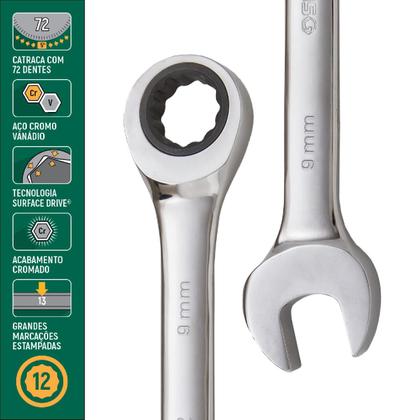 Imagem de Chave Combinada Catraca 9mm St43202st Sata