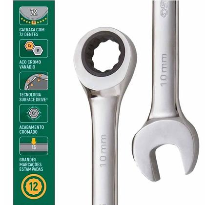 Imagem de Chave Combinada com Catraca 10mm Sata