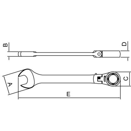 Imagem de Chave combinada com catraca cabeça flexível 17 mm