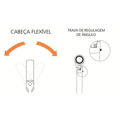 Imagem de Chave Combinada Com Catraca Cabeça Flexível 17 Mm Tramontina