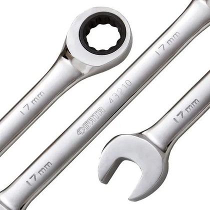 Imagem de Chave Combinada Com Catraca Crv 17mm Sata St43210st