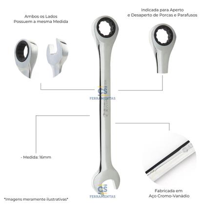 Imagem de  Chave Combinada com Catraca de 16mm - ST43209ST