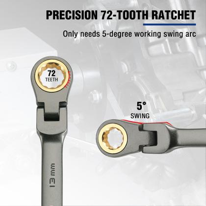 Imagem de Chave combinada de catraca com cabeça flexível WORKPRO 13 mm