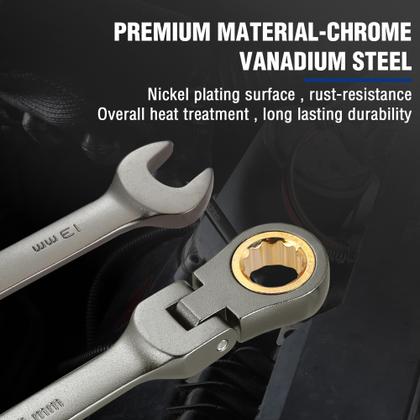 Imagem de Chave combinada de catraca com cabeça flexível WORKPRO 13 mm