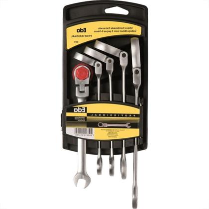 Imagem de Chave Combinada Jogo Eda Catracada Articulada Cromo Vanadio Com 5 Pecas - 9Ny