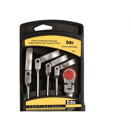 Imagem de Chave Combinada Jogo Eda Catracada Articulada Cromo Vanadio Com 5 Pecas - 9Ny