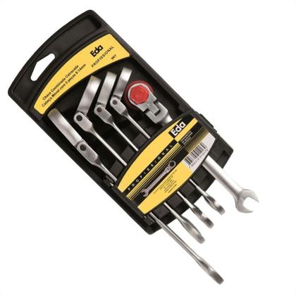 Imagem de Chave Combinada Jogo Eda Catracada Articulada Cromo Vanadio Com 5 Pecas - 9Ny