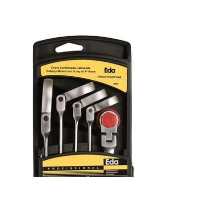 Imagem de Chave Combinada Jogo Eda Catracada Articulada Cromo Vanadio Com 5 Pecas - 9Ny
