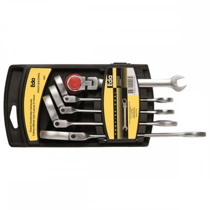 Imagem de Chave Combinada Jogo Eda Catracada Articulada Cromo Vanadio Com 5 Pecas - 9Ny