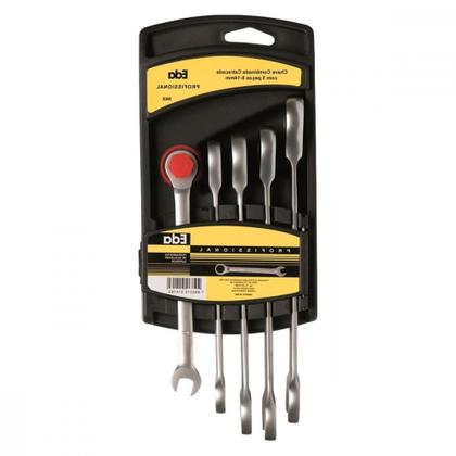 Imagem de Chave Combinada Jogo Eda Catracada Fixa Cromo Vanadio Com 5 Pecas - 9Nx