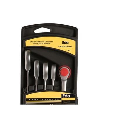 Imagem de Chave Combinada Jogo Eda Catracada Fixa Cromo Vanadio Com 5 Pecas - 9Nx