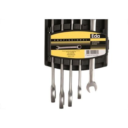 Imagem de Chave Combinada Jogo Eda Catracada Fixa Cromo Vanadio Com 5 Pecas - 9Nx