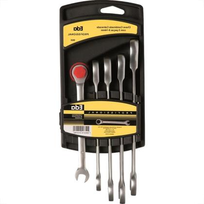Imagem de Chave Combinada Jogo Eda Catracada Fixa Cromo Vanadio Com 5 Pecas - 9Nx