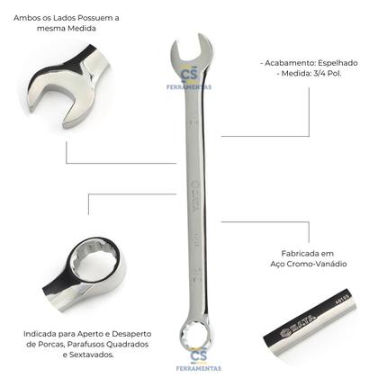 Imagem de Chave Combinada Sata Espelhada 3/4 ST40109SC Vanadium