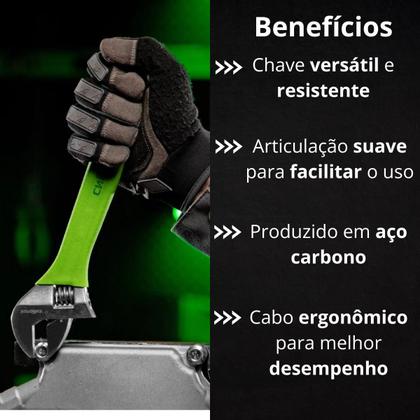 Imagem de Chave De Boca Chave Inglesa Reforçada Universal Ajustável 10 Polegadas Cabo Reforçado Emborrachado