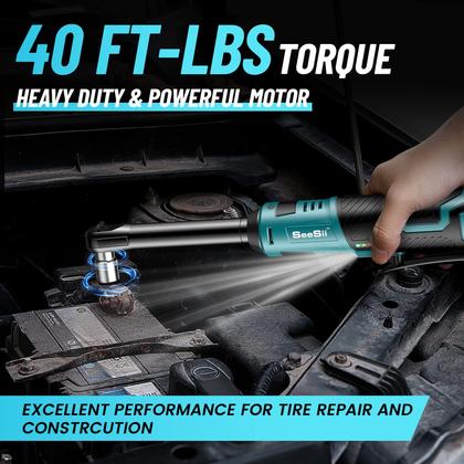 Imagem de Chave de catraca elétrica sem fio Seesii 3/8 40 pés-lbs 220 RPM