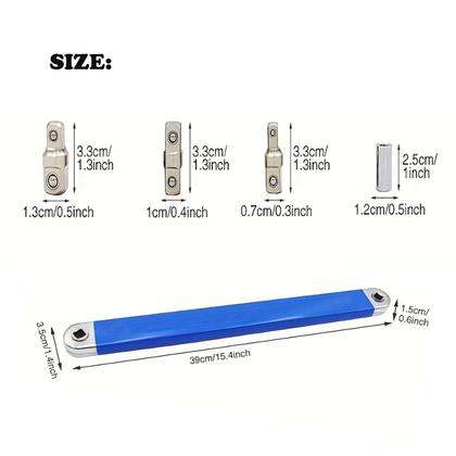 Imagem de Chave de extensão QIZHIMEI Offset Tight Reach, 1 conjunto com adaptadores