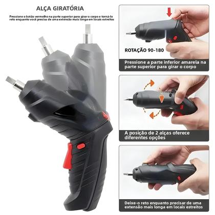 Imagem de Chave De Fenda Elétrica Portátil Sem Fio 47 Em 1 Com Rotação De 90 Graus, Recarregável, LED,
