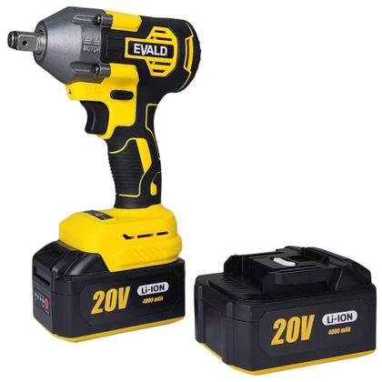 Imagem de Chave de Impacto 1/2 POL 20V Brushless com 2 Baterias e Maleta com Kit 5 Soquetes EV-7600S EVALD