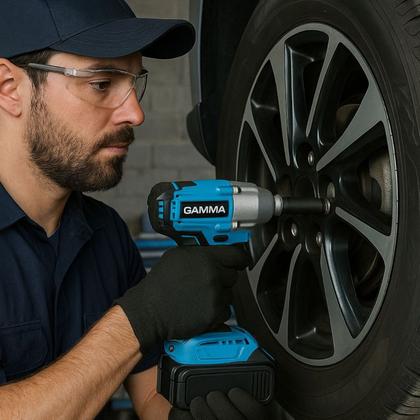 Imagem de Chave de Impacto 21V Brushless com 2 Baterias Sem Fio Potente Profissional
