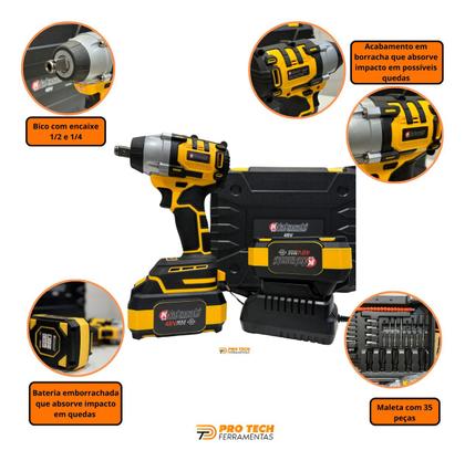 Chave De Impacto 48v Profissional Maleta 35 Pçs Super Lançamento