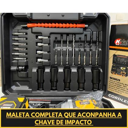 Chave De Impacto 48v Profissional Nk-30029 com Maleta 35 Peças