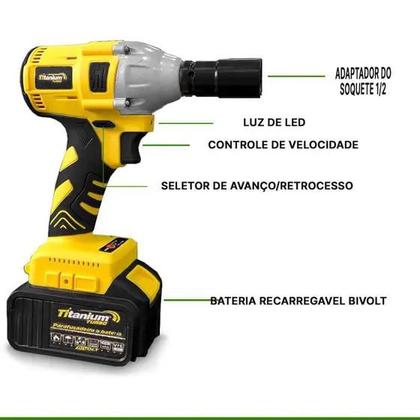 Imagem de Chave de impacto a bateria 1/2" 6153 21v bivolt titanium