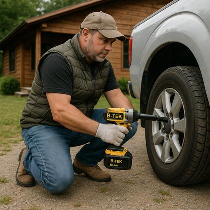 Imagem de Chave De Impacto Catraca Meia Parafusadeira Furadeira Potente 2 Baterias