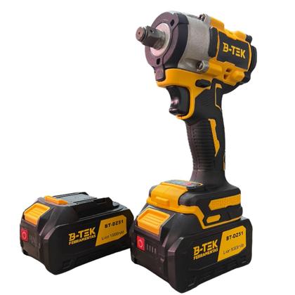 Imagem de Chave De Impacto Catraca Meia Parafusadeira Furadeira Potente 2 Baterias