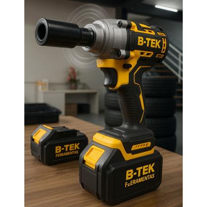 Imagem de Chave De Impacto Catraca Meia Parafusadeira Furadeira Potente 2 Baterias