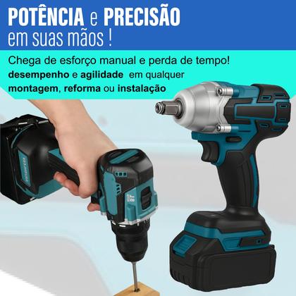 Imagem de Chave De Impacto Com Maleta De Ferramentas Multiuso Bivolt 21V Com Maleta Completa