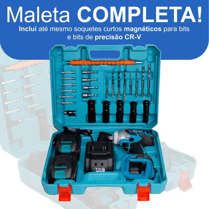 Imagem de Chave De Impacto Com Maleta De Ferramentas Multiuso Bivolt 21V Com Maleta Completa