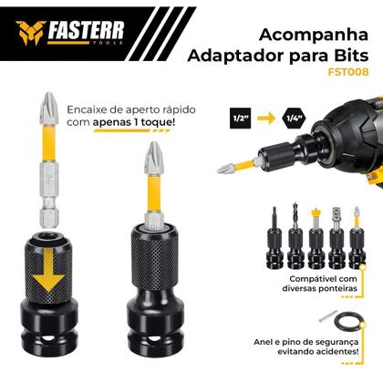 Imagem de Chave De Impacto Digital 500nm 21v C/ 02 Bat 4.0 Ah Com Maleta FST008