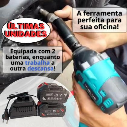 Chave De Impacto Eletrica 2 Baterias 21v Profissional