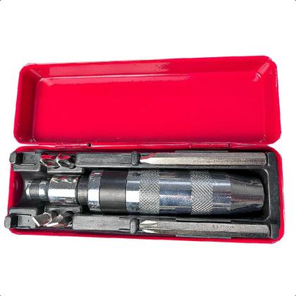 Imagem de Chave de Impacto Manual 1.2 Pol Jogo 7 Peças para Lanterneiro Soltar Parafusos Travados com Bits Phillips Fenda Estojo Metálico Oficina