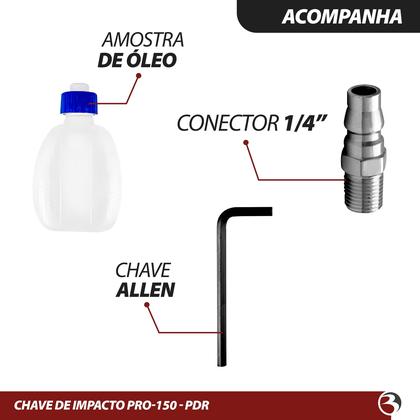 Imagem de Chave De Impacto Pneumática Parafusadeira Reversível 1/2 Pol 68 Kgfm Torque PRO-150 PDR