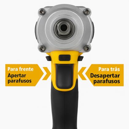 Imagem de Chave de Impacto Profissional Parafusadeira Furadeira 48V 2 Baterias Bivolt Com Maleta Resistente