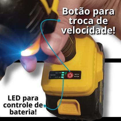 Chave de Impacto Profissional Portátil Com 2 Baterias de